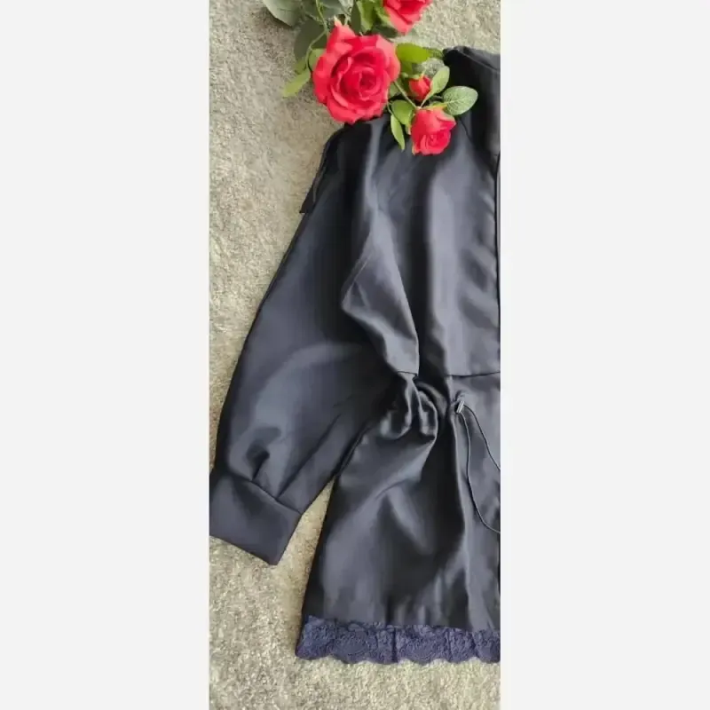 بارونی زنانه مدل پرستو جنس کتان تی سی کمر گت دار