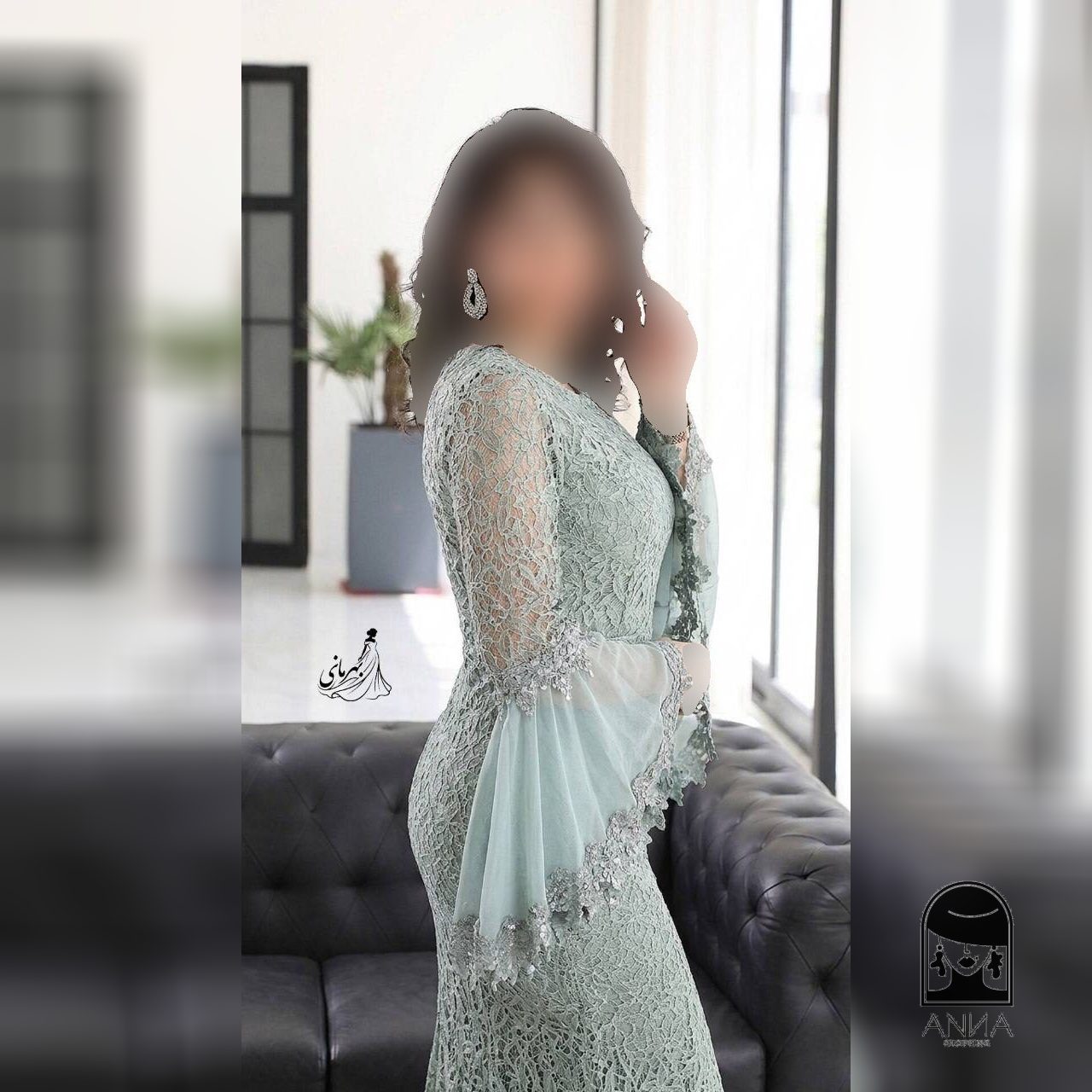 لباس مجلسی زنانه بلند پوشیده دانتل مدل کژال