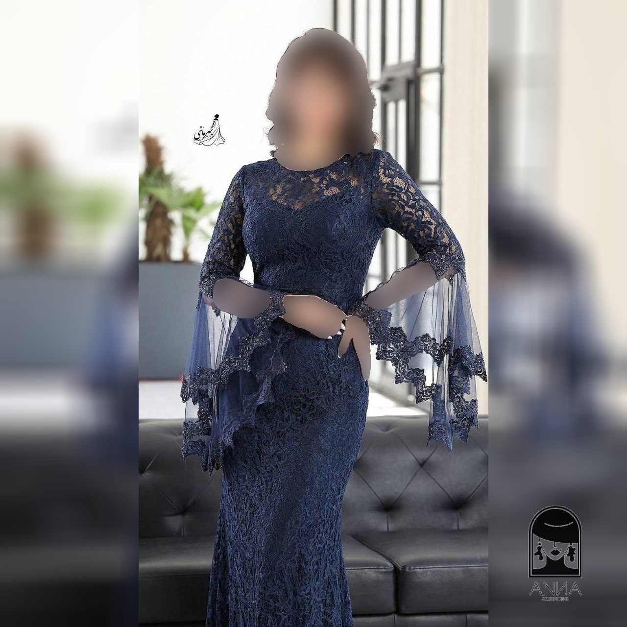 لباس مجلسی زنانه بلند پوشیده دانتل مدل کژال