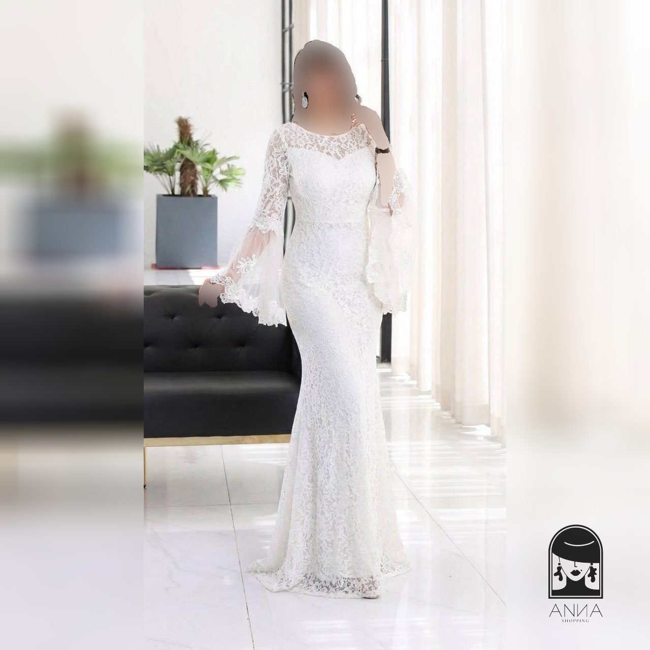 لباس مجلسی زنانه بلند پوشیده دانتل مدل کژال