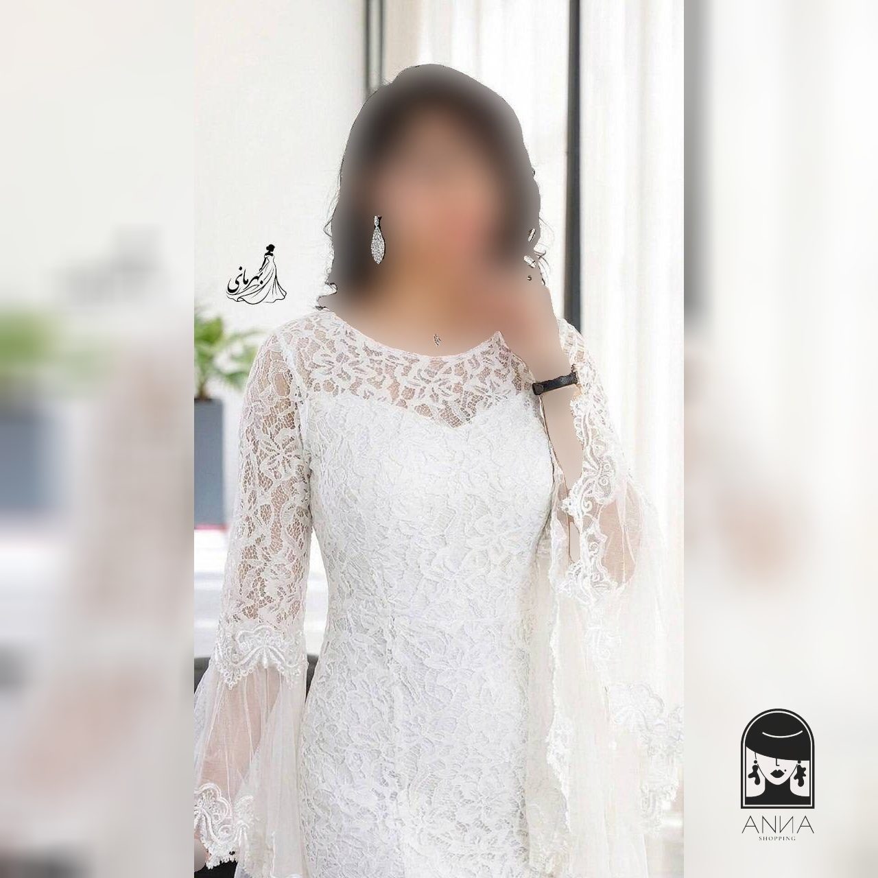 لباس مجلسی زنانه بلند پوشیده دانتل مدل کژال