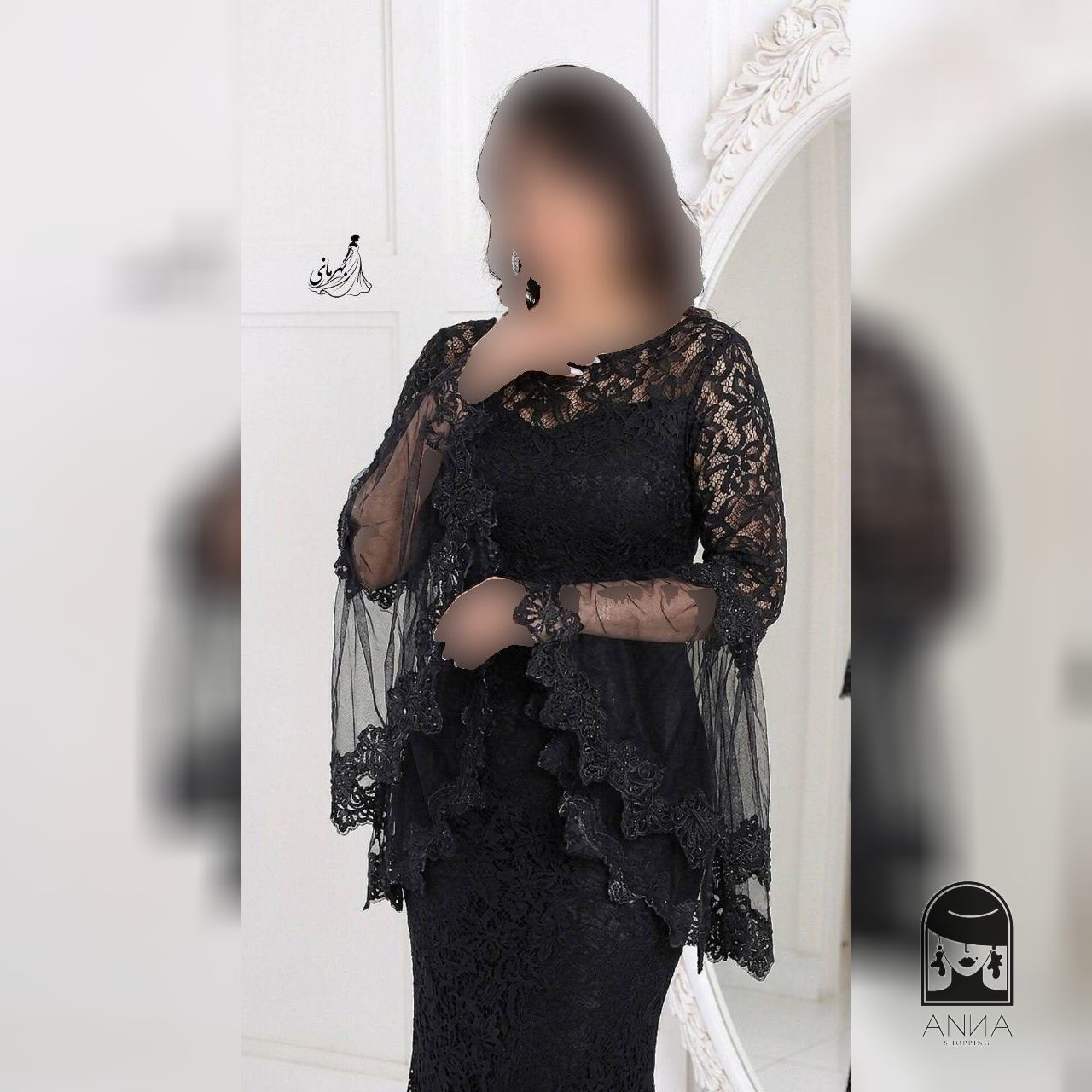لباس مجلسی زنانه بلند پوشیده دانتل مدل کژال