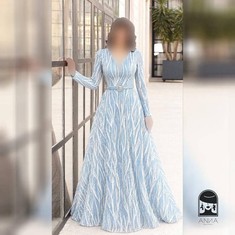 لباس مجلسی زنانه بلند پوشیده مدل پریزاد