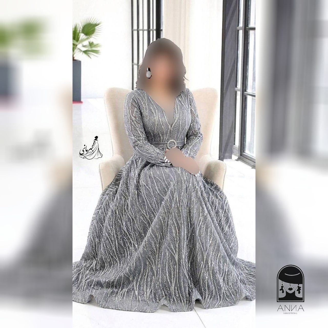 لباس مجلسی زنانه بلند پوشیده مدل پریزاد