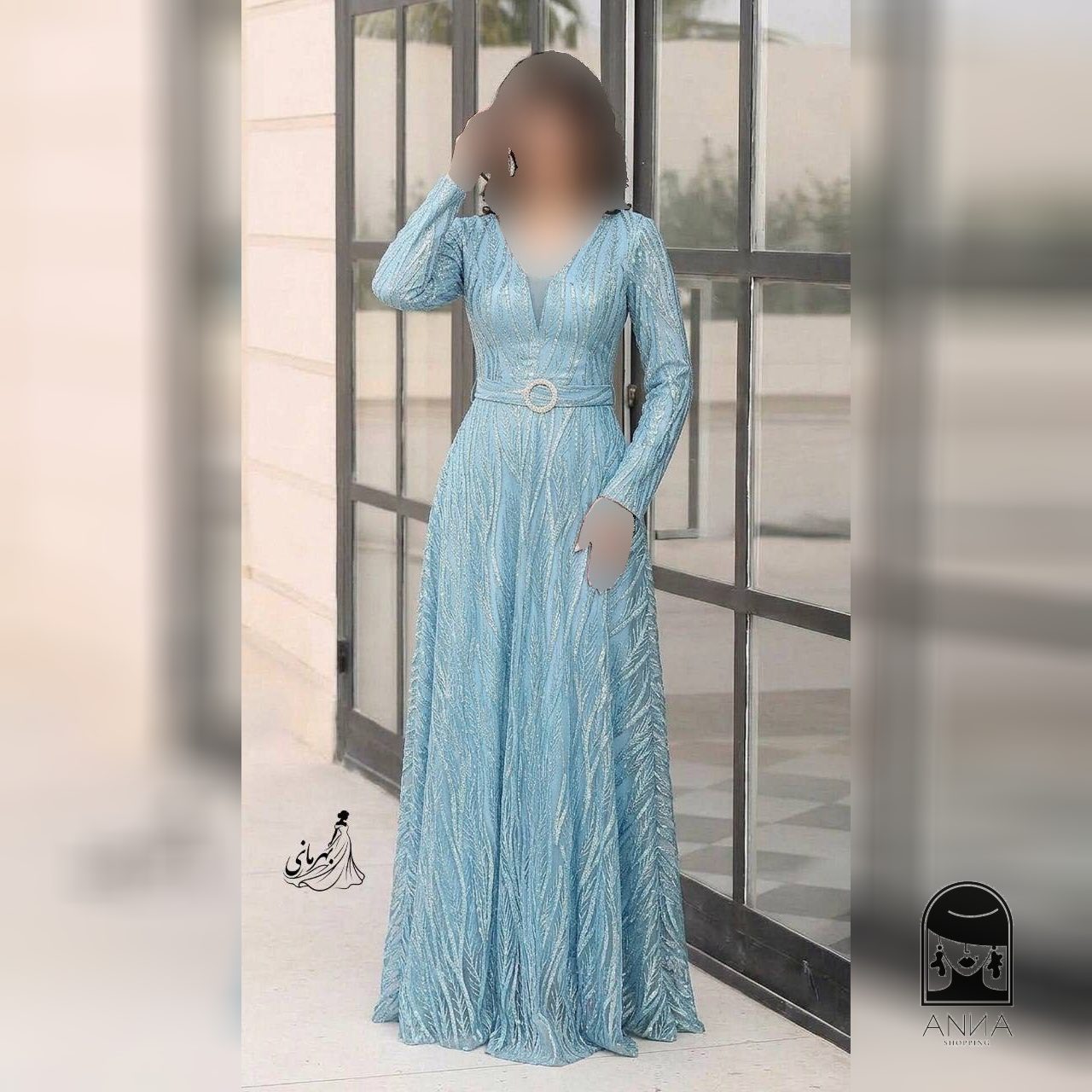 لباس مجلسی زنانه بلند پوشیده مدل پریزاد