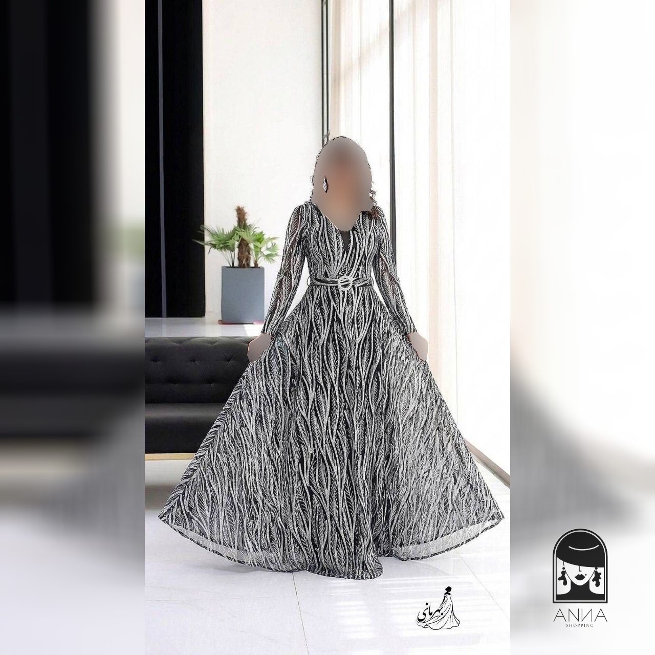 لباس مجلسی زنانه بلند پوشیده مدل پریزاد