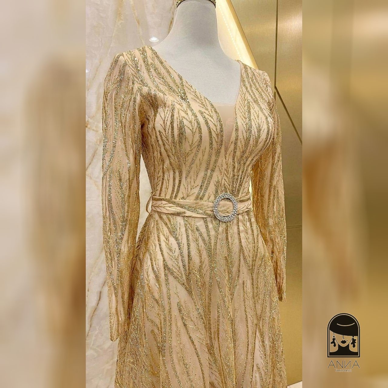لباس مجلسی زنانه بلند پوشیده مدل پریزاد