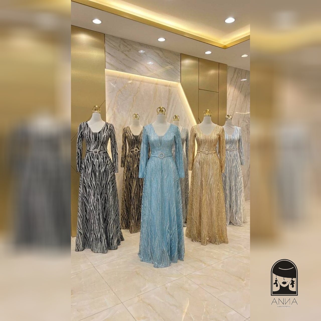 لباس مجلسی زنانه بلند پوشیده مدل پریزاد