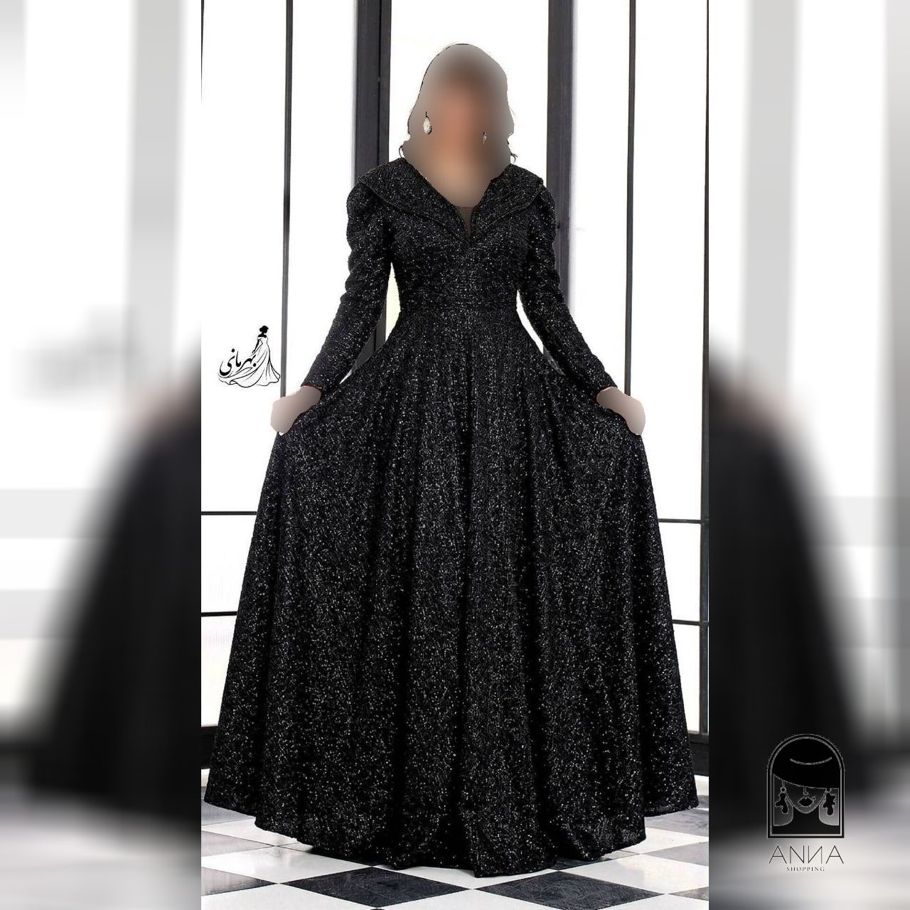 لباس مجلسی زنانه بلند مدل سایه پوشیده زیبا پرفروش