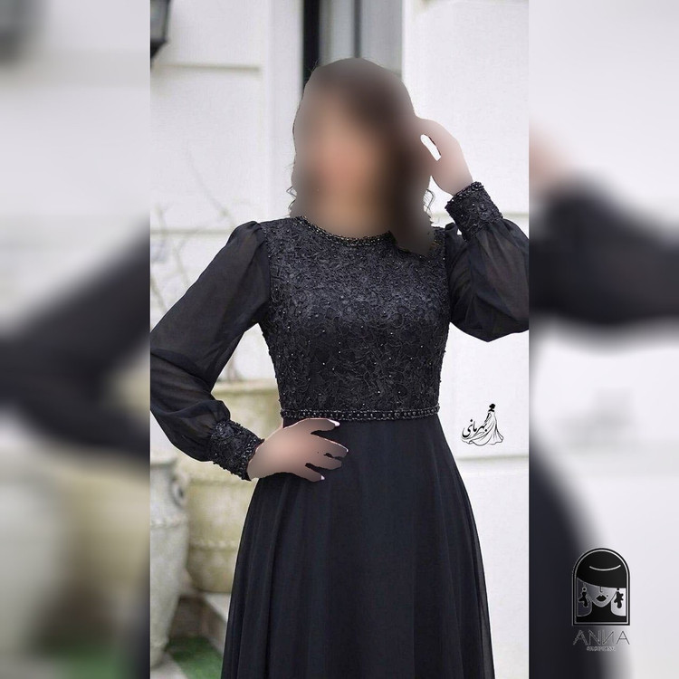 لباس مجلسی زنانه ماکسی پوشیده مدل نفس دیزاین با کریستال دوزی