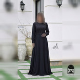 لباس مجلسی زنانه ماکسی پوشیده مدل نفس دیزاین با کریستال دوزی
