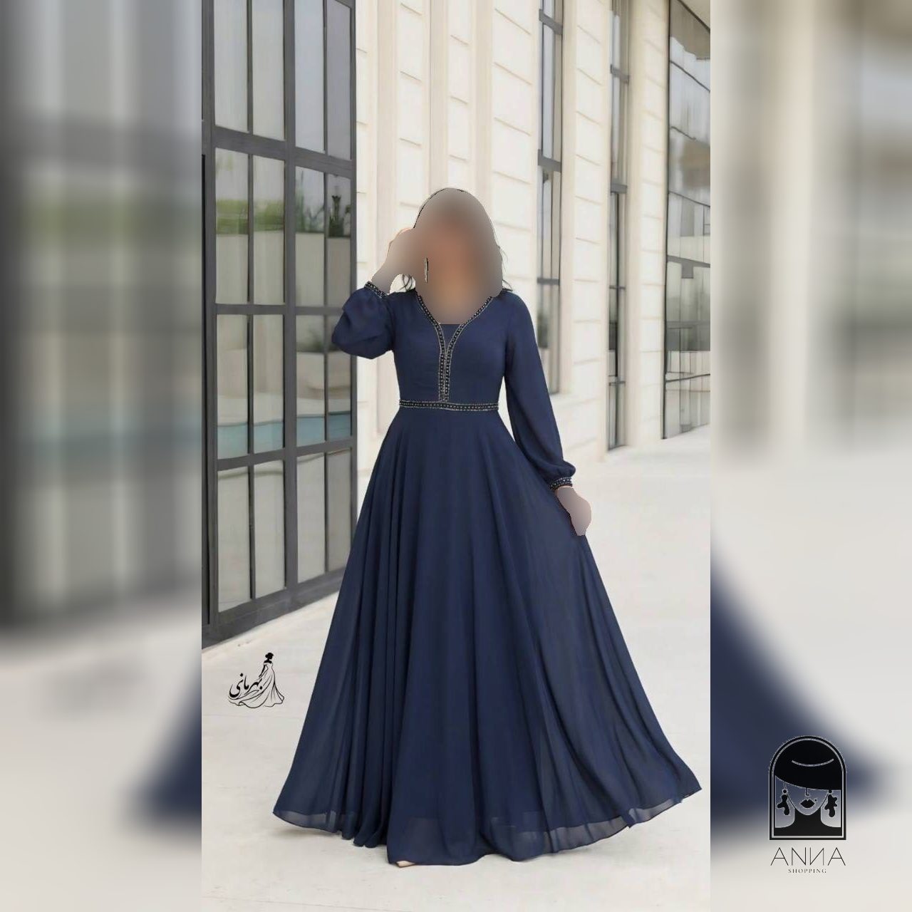لباس مجلسی زنانه پوشیده دیزاین شده با کار دست