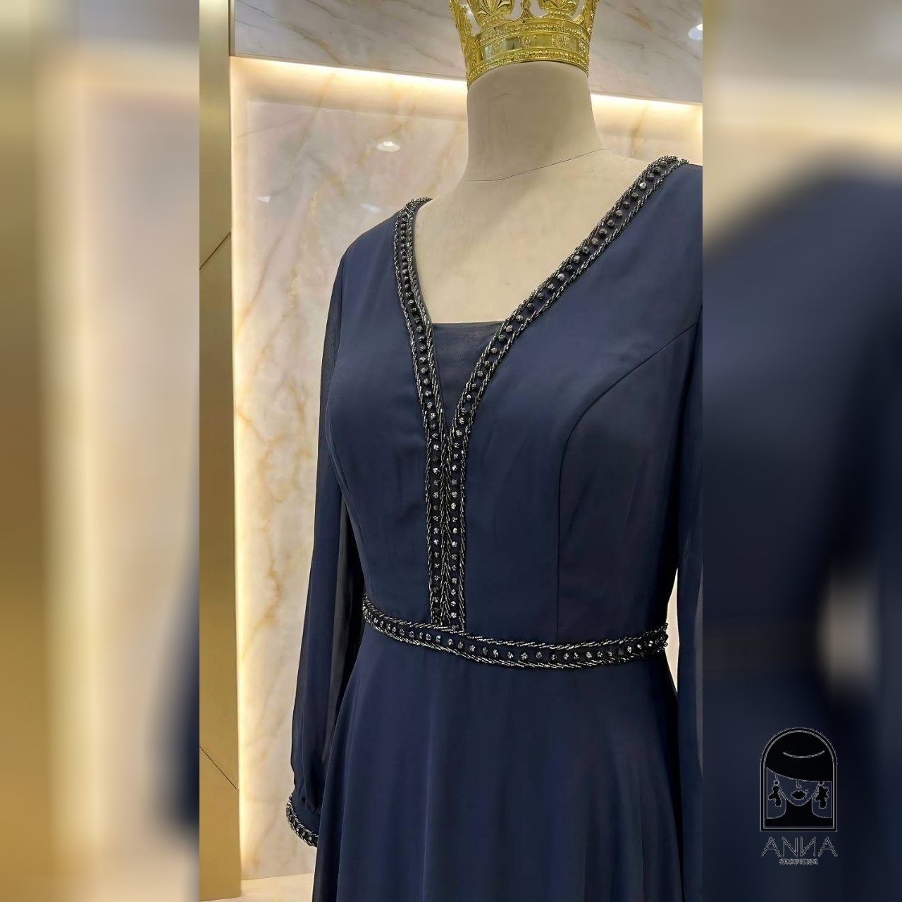 لباس مجلسی زنانه پوشیده دیزاین شده با کار دست
