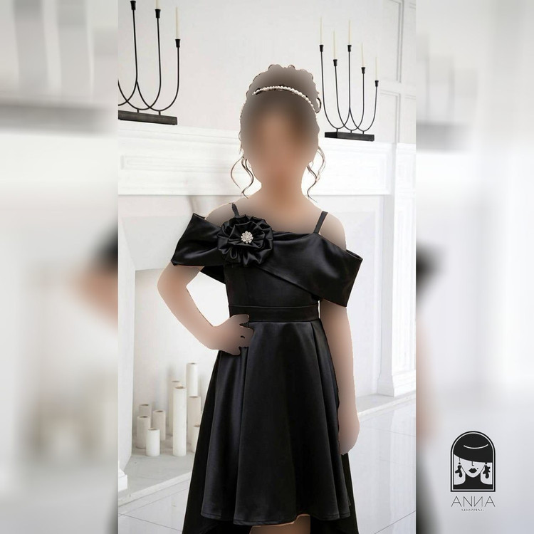 لباس مجلسی زنانه بلند مدل الینا عروسکی ساتن آمریکایی