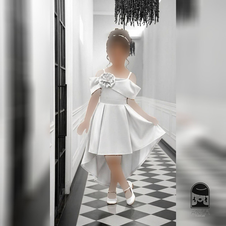 لباس مجلسی زنانه بلند مدل الینا عروسکی ساتن آمریکایی