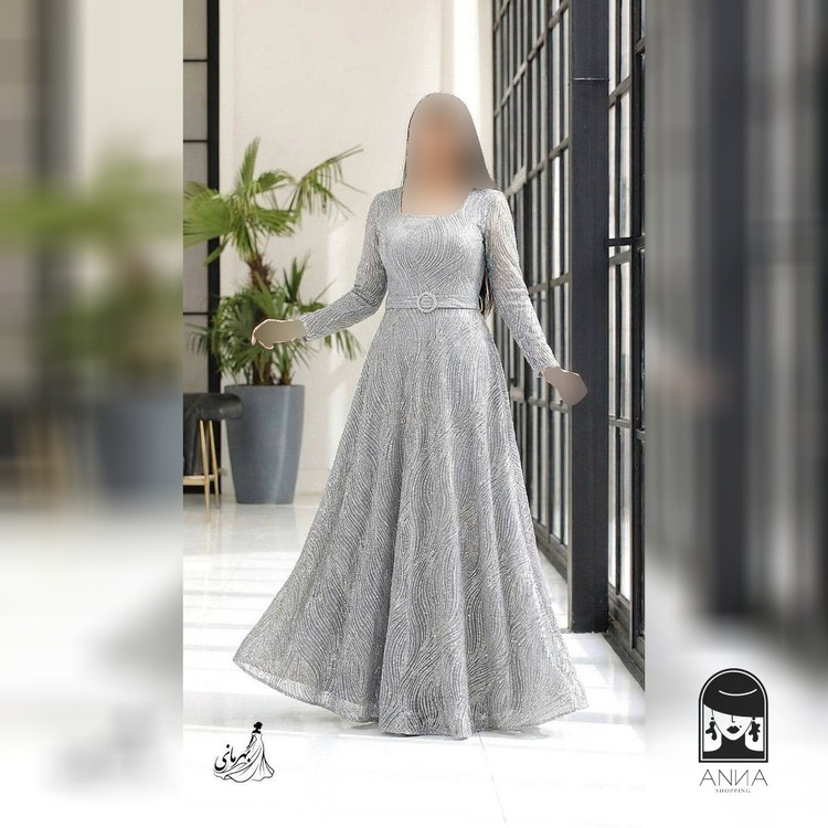 لباس مجلسی زنانه بلند پوشیده مدل پریچهر مناسب مادر عروس و مادر داماد