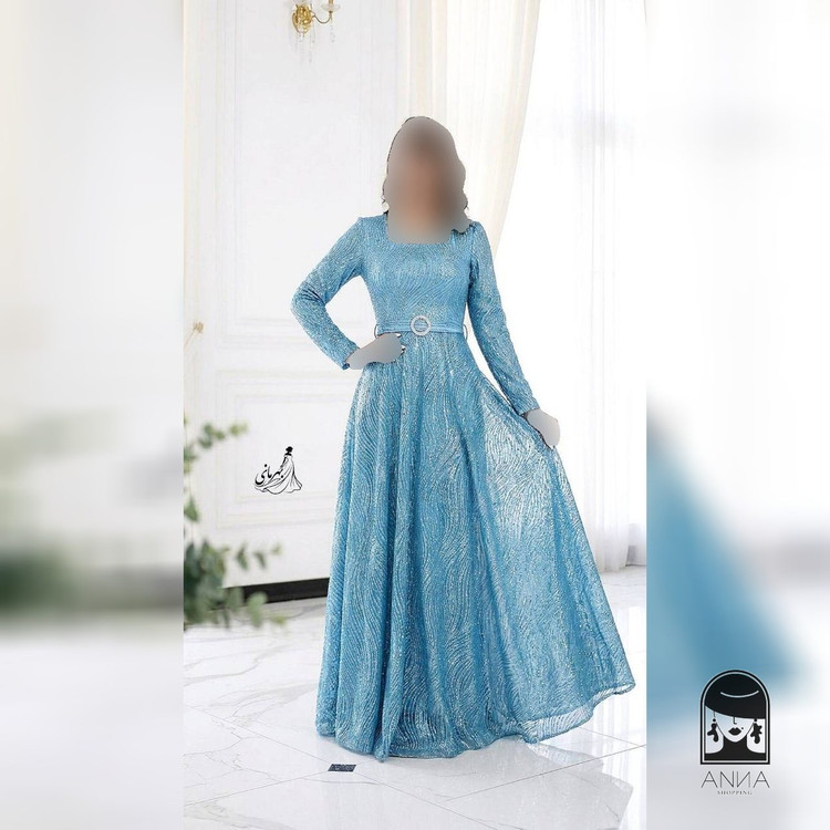 لباس مجلسی زنانه بلند پوشیده مدل پریچهر مناسب مادر عروس و مادر داماد