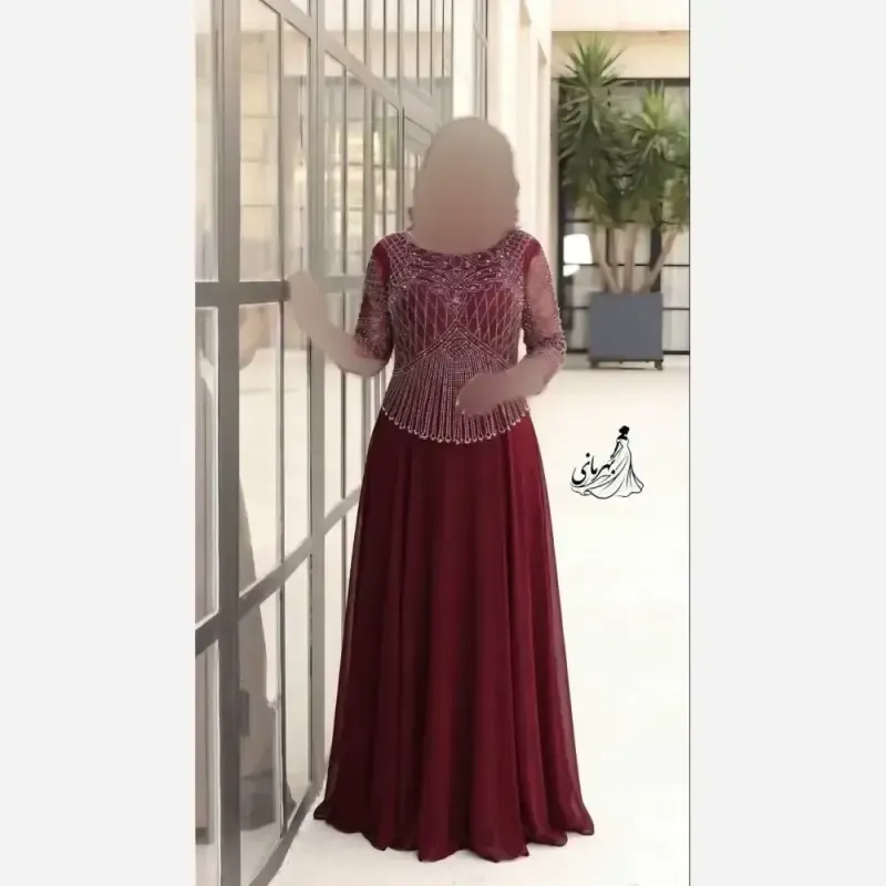 ماکسی مجلسی زنانه سایز بزرگ حریر کاپدار مدل لعیا