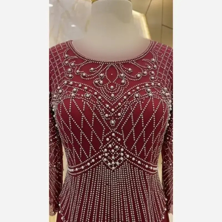 ماکسی مجلسی زنانه سایز بزرگ حریر کاپدار مدل لعیا