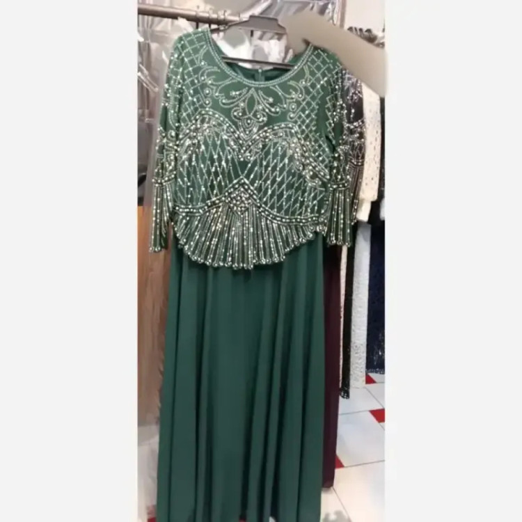 ماکسی مجلسی زنانه سایز بزرگ حریر کاپدار مدل لعیا