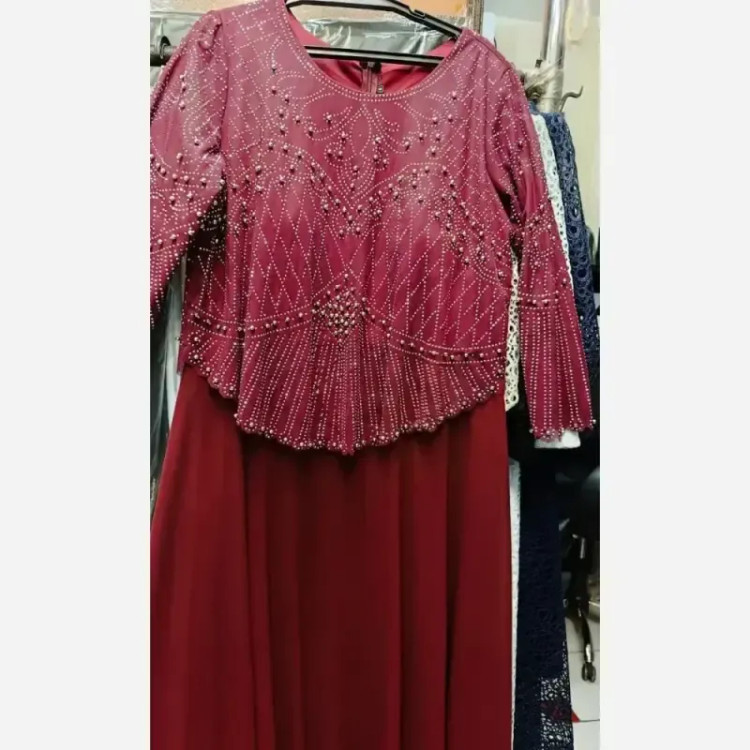 ماکسی مجلسی زنانه سایز بزرگ حریر کاپدار مدل لعیا