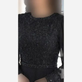 پیراهن مجلسی زنانه دانتل مخمل و حریر کاپدار سایز بزرگ