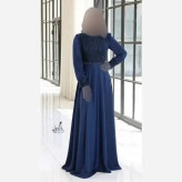 پیراهن مجلسی زنانه دانتل مخمل و حریر کاپدار سایز بزرگ