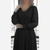 پیراهن مجلسی زنانه کرپ حریر سنگ دوزی شده کاپدار سایز بزرگ مشکی و سورمه ای
