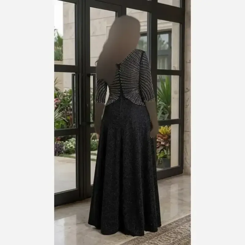 پیراهن مجلسی زنانه لمه کاپدار سایز بزرگ رنگ بندی متنوع