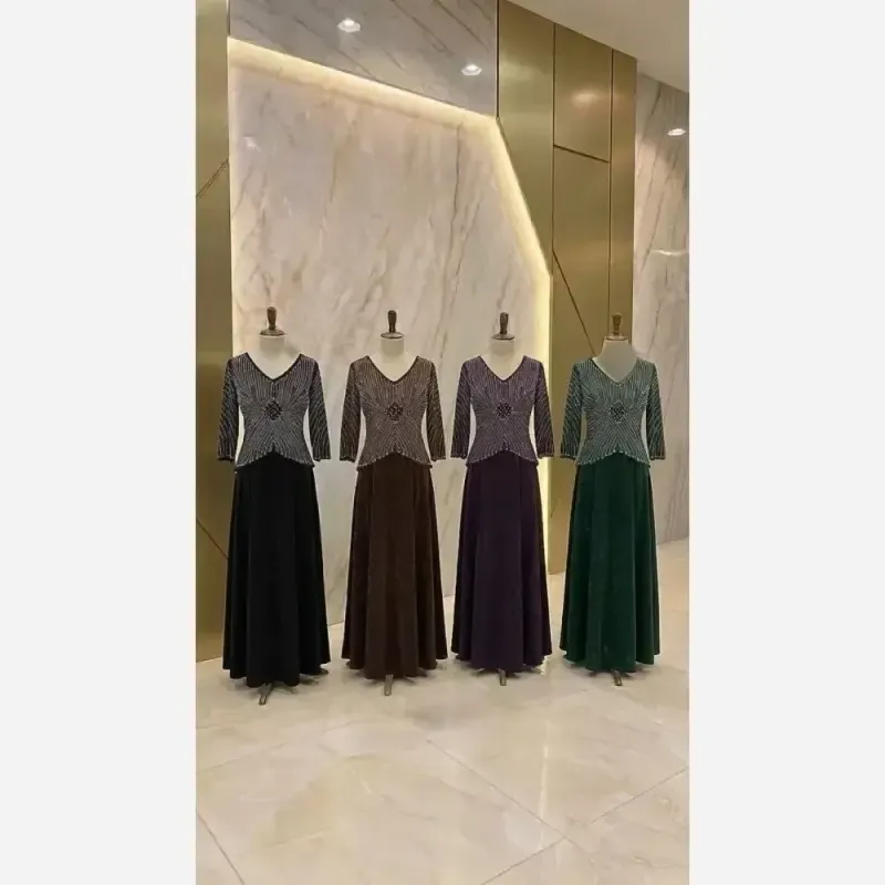 پیراهن مجلسی زنانه لمه کاپدار سایز بزرگ رنگ بندی متنوع