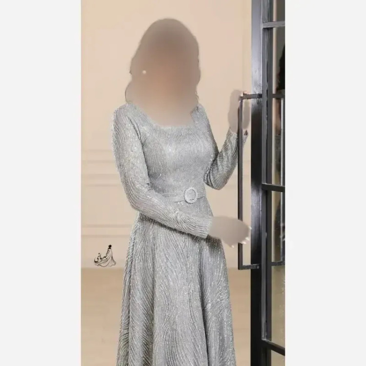 پیراهن ماکسی زنانه سایز بزرگ شاین برجسته کمربنددار قد 150