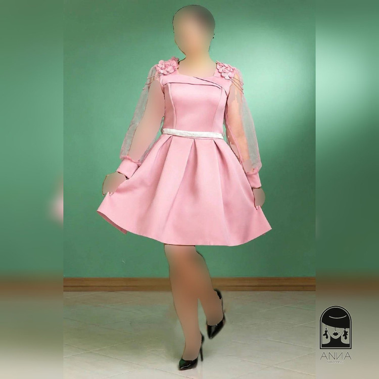 لباس مجلسی زنانه کوتاه مدل ریحانه عروسکی