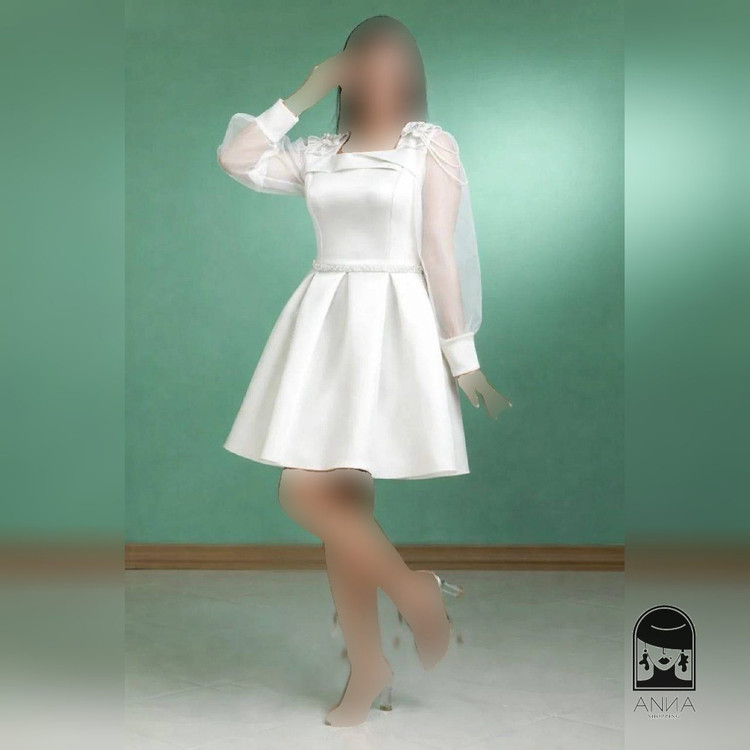 لباس مجلسی زنانه کوتاه مدل ریحانه عروسکی