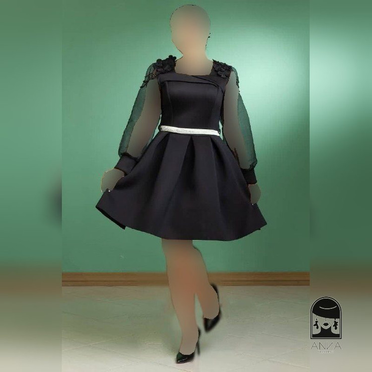 لباس مجلسی زنانه کوتاه مدل ریحانه عروسکی