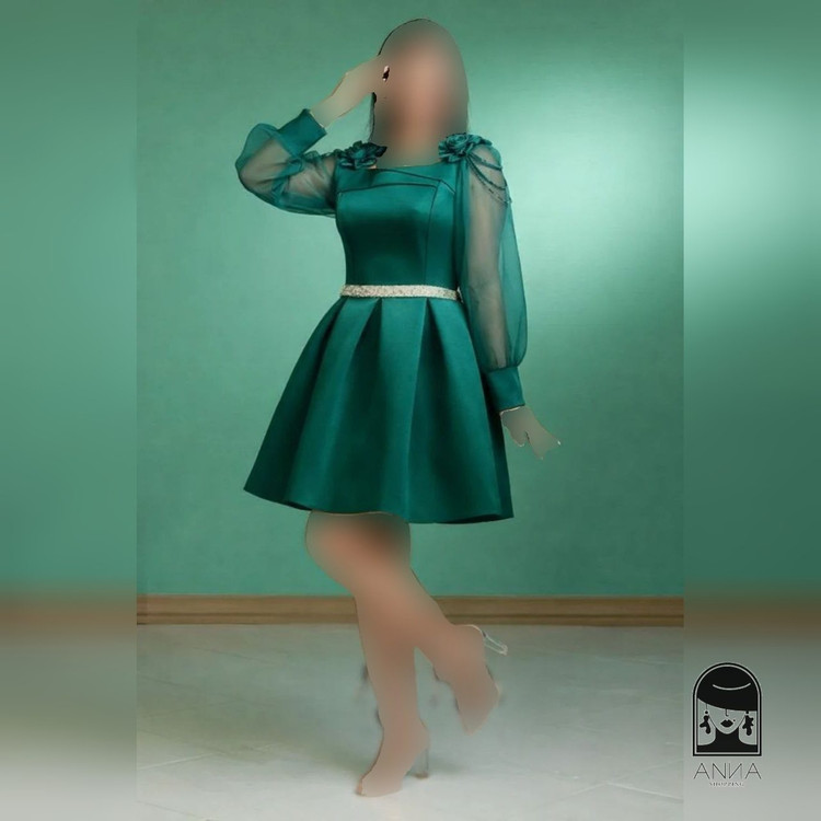 لباس مجلسی زنانه کوتاه مدل ریحانه عروسکی