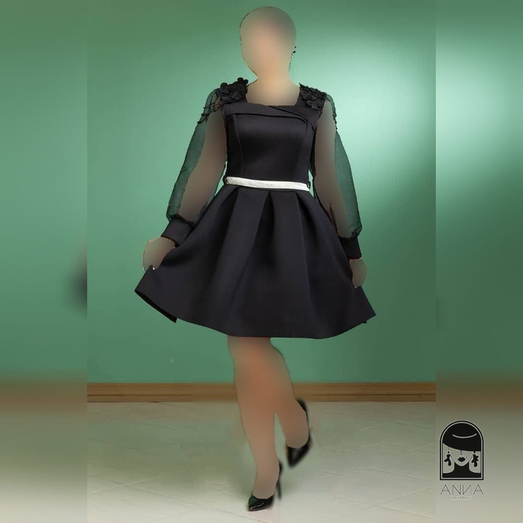 لباس مجلسی زنانه کوتاه مدل ریحانه عروسکی