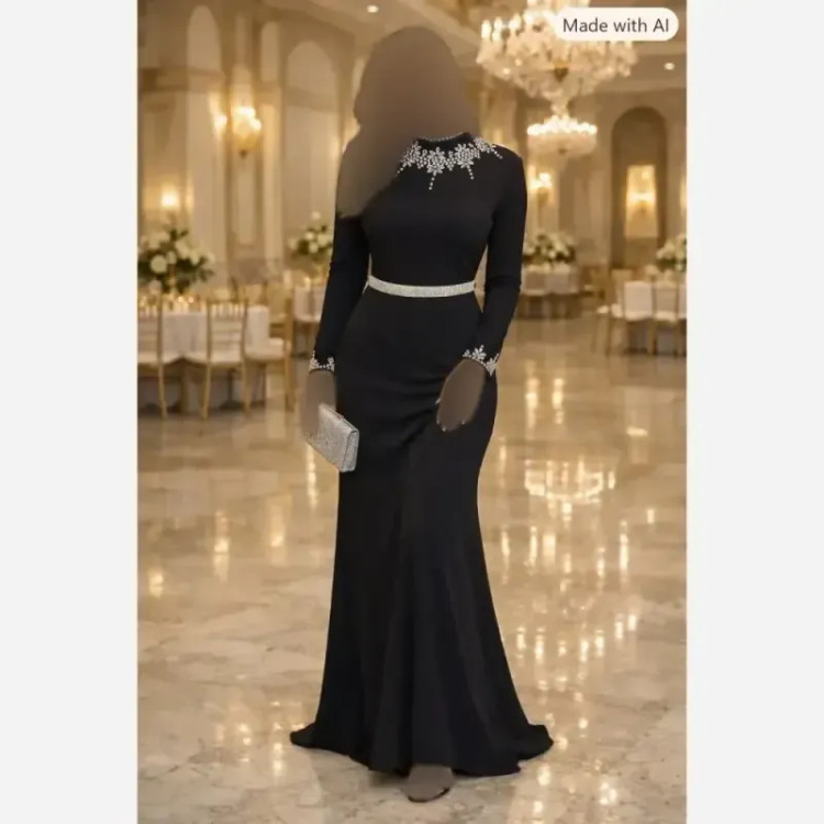عبا مدل سحر جنس کرب دالفیچ رنگ مشکی قد 150 سایز 40 تا 50