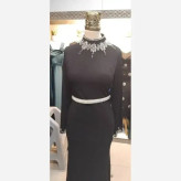 عبا مدل سحر جنس کرب دالفیچ رنگ مشکی قد 150 سایز 40 تا 50