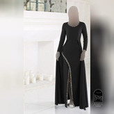 ماکسی زنانه مدل هلیا جنس رنگ مشکی مازراتی گرم بالا سایز 1