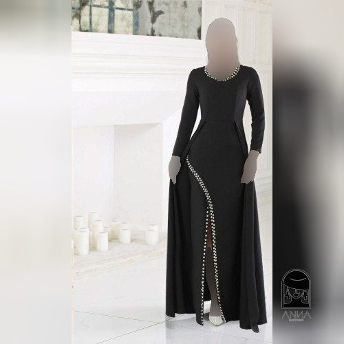 ماکسی زنانه مدل هلیا جنس رنگ مشکی مازراتی گرم بالا سایز 1