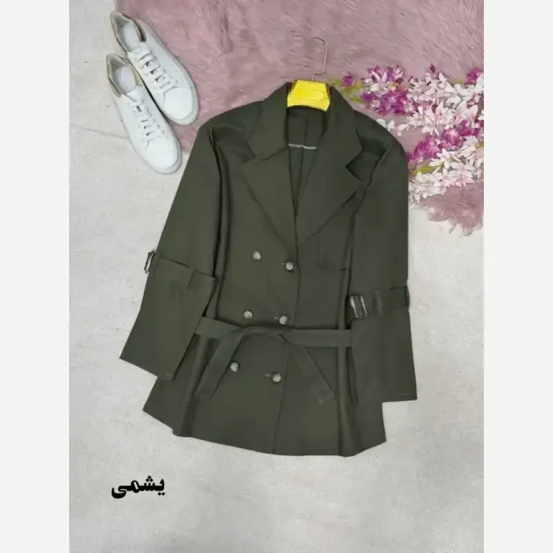 ترنج کت پاییزه زنانه مدل برگین جنس کتان ضخیم وارداتی فری سایز