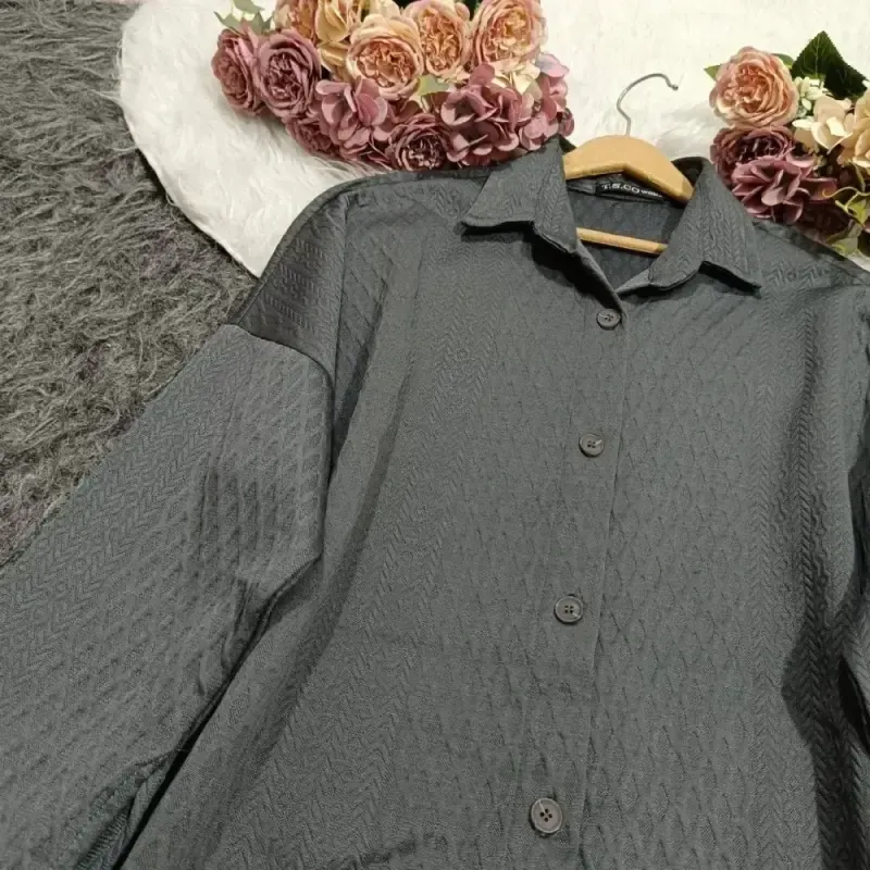 شومیز مانتویی فیتیله ای ضخیم فری سایز زنانه