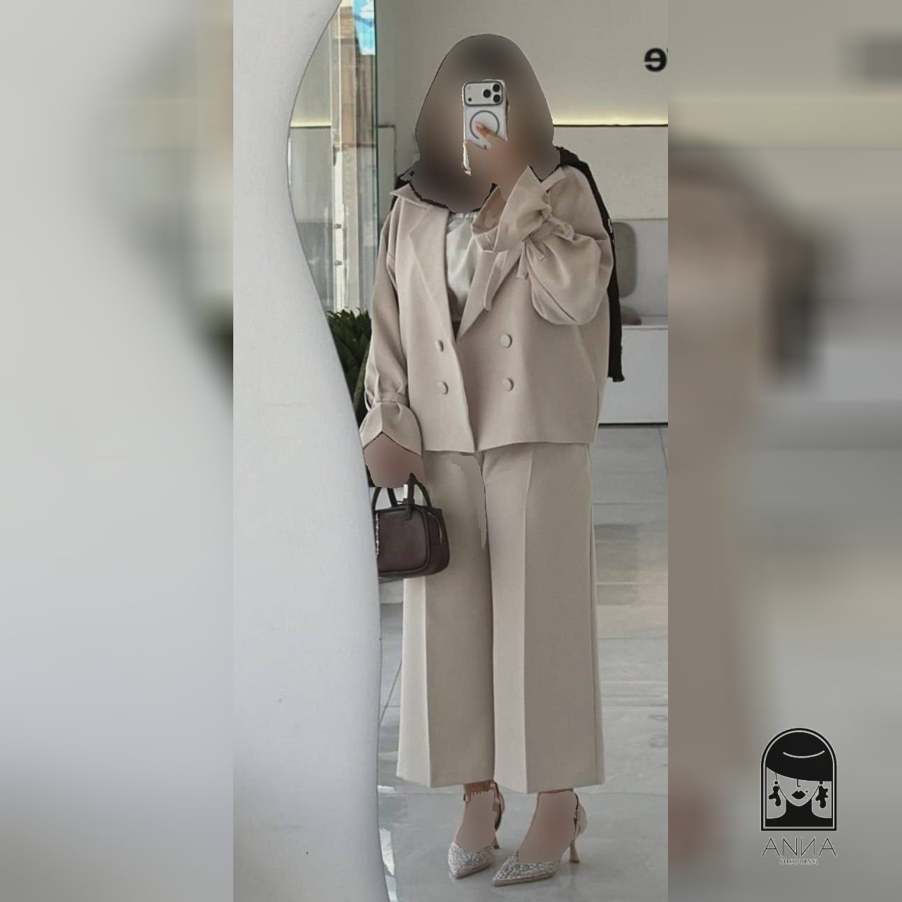 ست کت شلوار زنانه مدل نسلیهان جنس مازراتی فری سایز