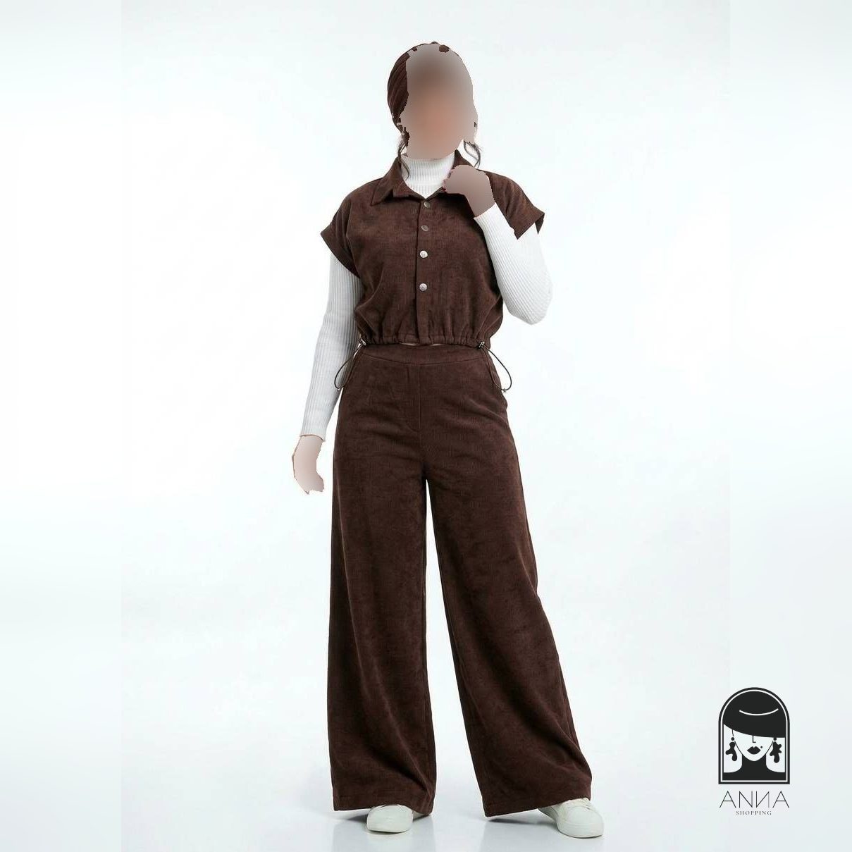ست زنانه مدل لاکچری وست و شلوار پاییزه سارا جنس کبریتی فری سایز