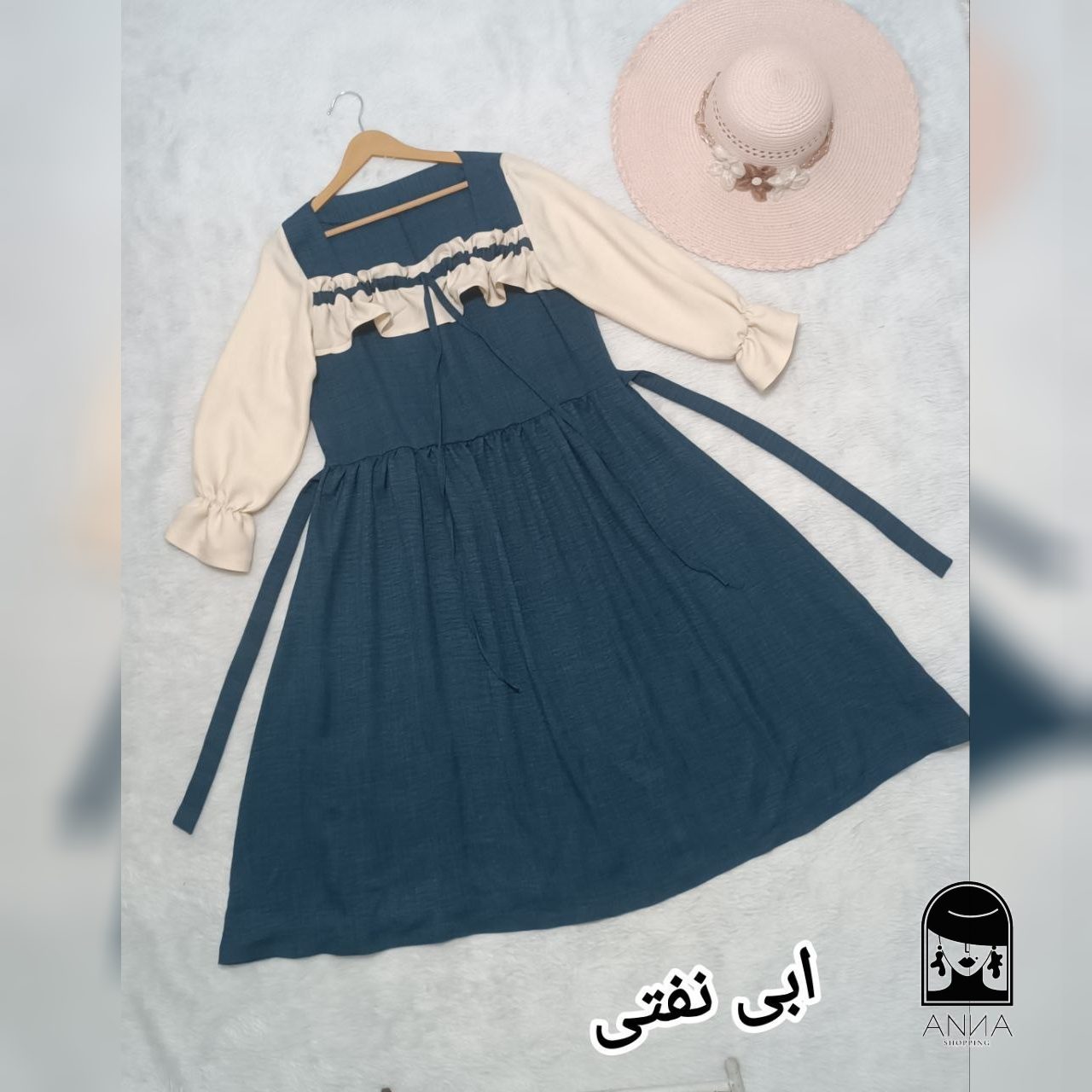 پیراهن زنانه مدل ملیکا جنس شانتون فری سایز