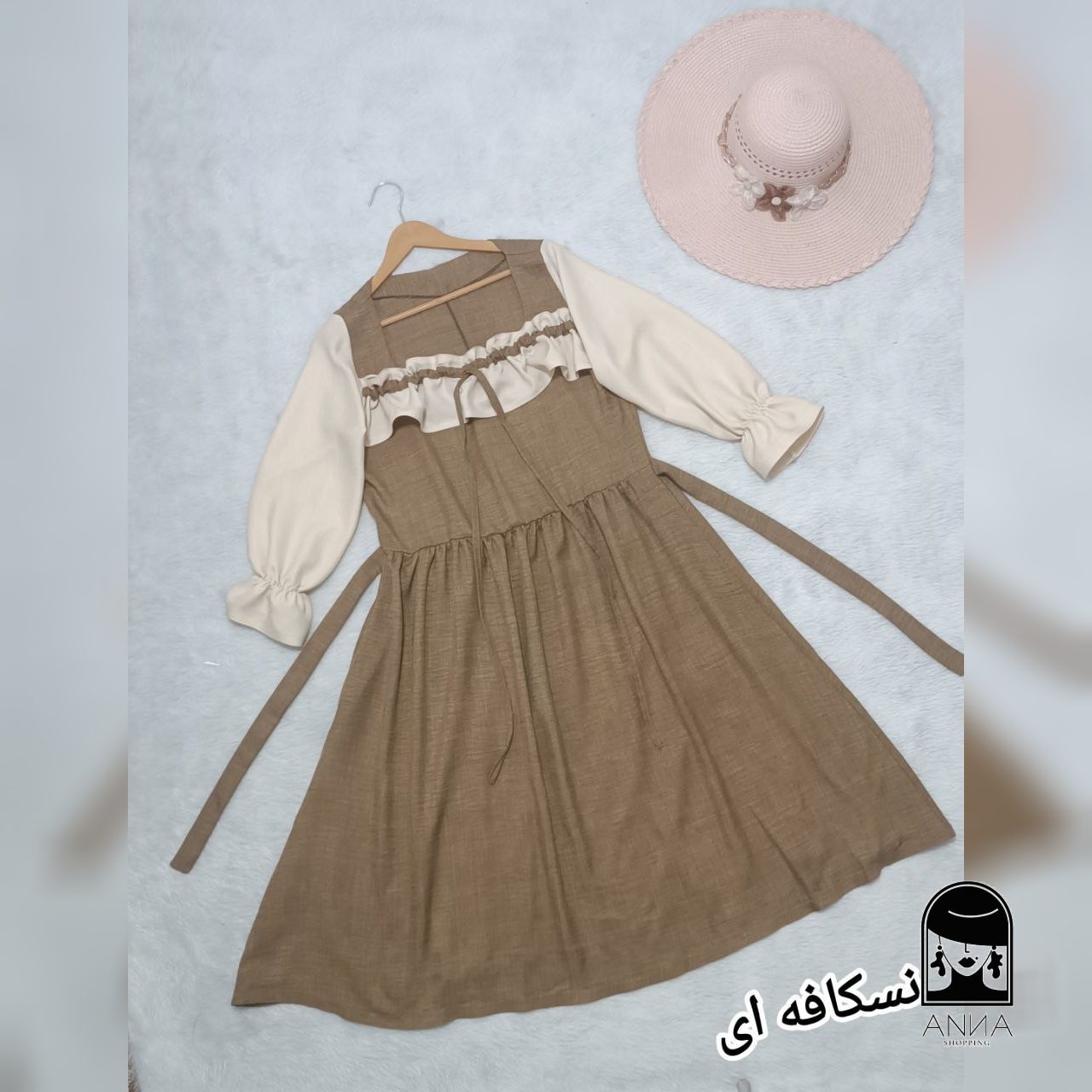 پیراهن زنانه مدل ملیکا جنس شانتون فری سایز