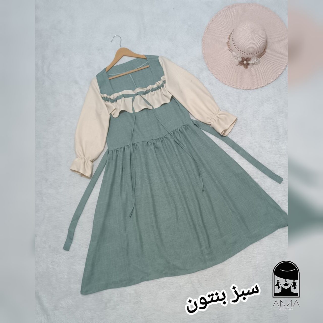 پیراهن زنانه مدل ملیکا جنس شانتون فری سایز