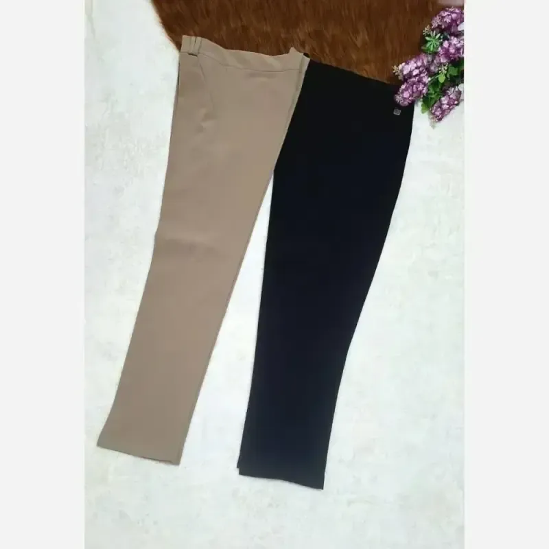 شلوار راسته اداری مازراتی دمپا ساده قد 90 تا 95 جنس مازراتی درجه یک رنگ مشکی و کرم سایز 38 تا 46