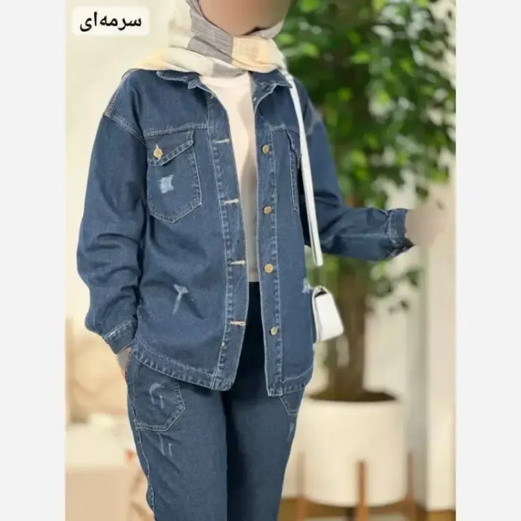 شومیز لش جین زنانه فری سایز سنگشور شده