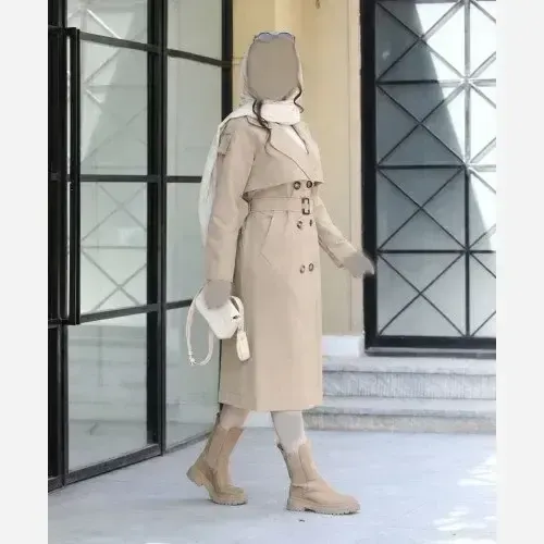 مدل باران پالتو زنانه پارچه سانتانا با پشتکتان آسترکشی کامل
